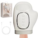 Masajeador de manos con termoterapia, masajeador de manos inalámbrico con calor, masajeador de mano recargable eléctrico con 3 masajes, 5 niveles de prensa, guante de terapia de 5 niveles, regalo