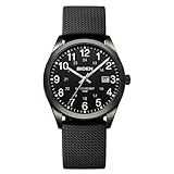 LN LENQIN Reloj Hombre Reloj Analógico de Cuarzo para Hombre Resistente al Agua Luminosa Casuales de Negocios de Moda Relojes de Pulsera con Fecha Banda de Silicona (All Black)