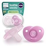 Philips Avent Soothie chupetes: diseño de silicona de una pieza, para recién nacidos, tetina flexible que reduce la presión entre los dientes y la boca, sin BPA, paquete de 2, SCF099/27