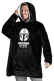 Disney The Mandalorian Sudadera Manta Gigante para Hombre de Forro Polar Baby Yoda (Negro)