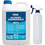 Alcohol Isopropílico 99,9% Puro 5L + Botella Spray Rellenable 500 ml | Isopropanol | Limpieza de Componentes Electrónicos y Superficies