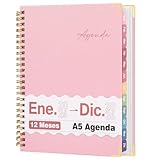 Agenda 2026 en Español(Ene.-Dic) con Planificador Semanal y Mensual | Incluye Pestañas Indexadoras de Colores | Ideal para Organización del Trabajo, Planificación Familiar, Estudio y Entrenamiento