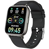 Smartwatch, 1.69'' Reloj Inteligente Hombre Mujer 24 Modos Deportes Pulsera Actividad Impermeable IP68 con Pulsómetro, Monitor de Sueño Podómetro Caloría Notificación de Mensajes para Android iOS