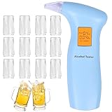 GBOKYN portátil Breathalyzer to Test Alcohol, Professional Digital Alcohol Tester with 12 Mouthpieces, Blue LCD Screen, Quick Response, Auto Power Off