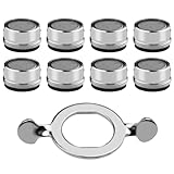 8 Unidades De Aireadores M24, Accesorio Para Grifo, Filtro De Filtro De Acero Inoxidable Y ABS, Incluye 8 Juntas Y 1 Llave Cromada, Aireador Ahorrador De Agua Para Baño Y Cocina