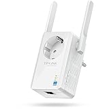 TP-Link TL-WA860RE - Repetidor de Red WiFi Extensor Amplificador de Cobertura (Puerto Ethernet, 10/100 mbps, con Enchufe, 300 Mbps, 2 Antenas), Color Blanco