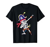 Dabbing Esqueleto Pirata Halloween Cráneo Niños Regalo Camiseta