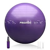 PROIRON Pelota de Pilates 75cm- Fitball Anti-Burst con Patrón de Pose Grueso Pelota de Ejercicio,Yoga, Fitness, incluidos Bomba (púrpura)