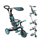 Globber - Explorer Trike 4 in 1 - Triciclo y Bicicleta de Equilibrio Todo en uno para niños pequeños de 10m + a 5 años +, Verde Azulado