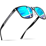 ATTCL Hombre Gafas de sol Polarizado Al-Mg Metal Super Ligero Marco UV400 CAT 3 CE 8587 Azul/-reflejado