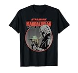Star Wars The Mandalorian Mando and Grogu Retro Style Camiseta