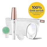 Braun FaceSpa 851V - Sistema 3 En 1 de cepillo de limpieza y depilación facial: elimina el vello, limpia y revitaliza la piel del rostro más 2 pilas adicionales
