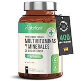 Multivitaminas Hombre y Mujer | 400 Tabletas | 27 Vitaminas y Minerales para el Cansancio - Multivitaminico Energizante | Vitaminas Mujer 60 Años Y Jovenes | Suplementos Vitaminicos VitaBright