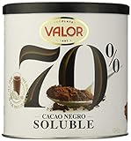 Valor - Pack de Cacao Soluble Negro Intenso 70%. Sin Gluten. Receta única y exquisita de cacao Valor. Intenso Sabor y Aroma - Pack 6 x 300 Gramos