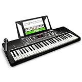 Alesis Melody 54 - Piano eléctrico portátil con teclado de 54 teclas, altavoces integrados, micrófono y atril, 300 sonidos y 300 ritmos, 40 canciones demo, características educativas