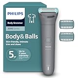Philips Afeitadora Corporal series 3000 - Depiladora Masculina con sistema de protección, Recorta y depila zonas íntimas, Afeitado suave y apurado, 100% impermeable, 80 min. de autonomía, BG3480/15.