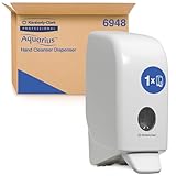 Aquarius Dispensador de Jabón para el Lavado de Manos Profesional 6948, Para Cartuchos de Jabón de 1 L compatibles, Montaje en Pared, Blanco, 06948010