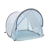 Babymoov Tienda anti-UV alta protección solar 50+ para bebé, con mosquitera con cremallera, tienda grande de playa, sistema pop-up, Blue Waves