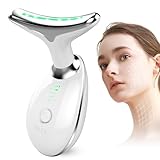 ANLAN Masajeador Cara Cuello Antiarrugas Masajeador Facial Reafirmante Mujer con Calor Luz LED EMS Lifting para Aclarar Líneas del Cuello (45°C)