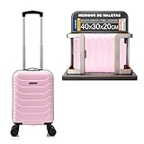RAYKONG Maleta de Cabina ABS 40x30x20(24L)|Capacidad Maxima| Equipaje de Mano con Ruedas Desmontables para Ryanair | Vueling | EasyJet - RosaClaro