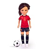 Nancy - Selección Española Morena, muñeca futbolista en colaboración con equipo femenino de fútbol, equipación oficial de España y holograma de la Real Federación Española de Fútbol, Famosa (NAC41200)