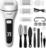 Lima Electrica Pies Durezas, kit Pedicura Electrico Profesional Quita Durezas con 3 Rodillos y 17 Herramientas, Callos Pies para Exfoliante Eliminar Durezas y Callos