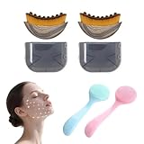 SDKZBFC Cepillo Linfático Facial - 4 Unidades Cepillo Profesional de Drenaje Linfático Facial para Piel Más Firme, Limpieza Profunda y Relajación, para Uso en Movilidad y en el Hogar