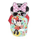Set Gafas de Sol y Gorra Minnie Mouse - Talla de 2 a 5 Años - Protección UV 400 y Filtro de Categoría 3 - Gorra Infantil con Velcro Ajustable - Producto Original Diseñado en España