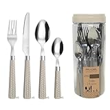 Amefa Paja Cubertería de 24 Piezas, Acero Inoxidable 18/0 Polipropileno, marrón