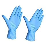 Super Mundo - Guantes de nitrilo, 100 pcs caja (M, Azul), guantes nitrilo, sin polvo y sin látex, guantes desechables, guantes de examen, no estériles (M, Azul)