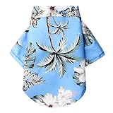 Camisa para Perro Camisetas,Camisas para Perros Pequeños,Camisa Hawaiana para Mascotas,Camiseta Verano para Cachorros,Camisetas para Perros,Mascotas Ropa para Cachorros Pequeños (Azul Cielo L)