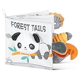 HOTUT Libros de Tela para Bebés,Libro Blandos para Bebés con Panda,Libro de Tela deJuguetes Aprendizaje y Educativo,Libro Bebe Interactivo Juguetes Bebes,Juguetes de Libros Sensoriales Suaves