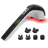 Snailax Masajeador de Mano Eléctrico para Espalda - masaje de percusión inalámbrico recargable con calor para espalda, masajeador portátil para aliviar el dolor, fatiga