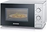 SEVERIN Microondas, Incl. Plato Giratorio (Ø 24,5cm), 700W, MW 7895, Acero Inoxidable/Negro