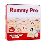 Rummy Pro, Juego de Mesa Clásico con Fichas de Resina, Incluye 4 Atriles y Bolsa