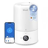 LEVOIT Humidificador Inteligente de Niebla Fría para Habitación y Bebé con Sensor, Control por APP y Voz, Difusor Aceites Esenciales, Temporizador a Cuarto,＜28dB, 3L Top-Fill, Blanco