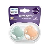 Paquete de 2 chupetes Philips Avent ultra soft - Chupete sin BPA para bebés de entre 0 y 6 meses (modelo SCF091/03)