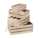THE SECRET HOME Set de 3 Cajas Decorativas de Madera - Cajas de Madera para Almacenamiento - Cajas de 3 Tamaños - Ideal para Dormitorios, Cocina, Baños (Modelo 39)