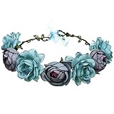 YAZILIND Rose flor tocado hecho a mano accesorios para el cabello diadema Vestido de novia accesorios azul