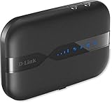 D-Link Router móvil 4G para SIM de datos (4G/LTE, 3G, WiFi N hasta 150 Mbps, WPS, batería 2000 mAh, WPA2), Negro, N300 Mbps