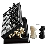 Juego de ajedrez magnético, Tablero Plegable, minijuego de ajedrez portátil para Viajes, Juguete Educativo y Regalo para Adultos y niños - 2 Jugadores (24 cm)
