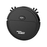 Genérico Robot Aspirador, Arranque con un Solo Toque, diseño Delgado, Robot Aspirador y trapeador, Ideal para Pelo de Mascotas y Suelos Duros Negro