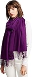 MaaMgic Bufanda Mujer Invierno Pañuelo Palestino Bufanda Pashmina Mujer Grande Chal Sólido Algodón Suave con Borlas Regalos Originales Reversibles Scarf 200 × 70 CM Violet