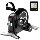 TODO Pedales Estaticos Personas Mayores, Mini Bicicleta Estática Resistencia Ajustable, Pedaleador para Ancianos con Pantalla LCD y Cinta de Sujeción, Ejercitador de Pedales para Casa & Oficina