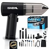 SUPER Aspirador de Mano, 26000Pa , 2 en 1 Soplador- Aspirador coche + 7 boquillas Aspiradora de Mano sin Cable , para Coche Oficina Hogar Cocina Pelo de Mascota, aspirador coche potente recargable