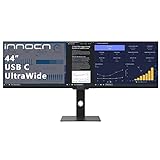 INNOCN Monitor Ultrawide - 44 Pulgadas 3840 x 1080P 120Hz Gaming Monitor, IPS, 32:9 Proporción, Freesync, HDR, 10 bit, (USB C 65W, HDMI, DP) Altura Ajustable, 12 Meses Garantía, 44C1G
