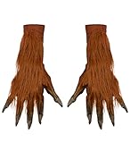 MIMIKRY Guantes de hombre lobo con garras de patas y piel garras de mano de garras demonio monstruo accesorios de disfraz