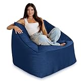 Aiire Sofa Puff Salon de Lujo - Sofa Puf Gigante Moderno de Diseño - Bean Bag Chair XXL con Relleno Incluido para Adulto o Decoracion Habitacion Juvenil Azul