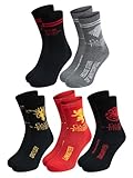 United Labels Juego de 5 pares de calcetines para hombre de Game of Thrones, color negro, rojo y gris, talla 40-45, calcetines para hombre, multicolor, 40-45
