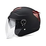 LIONCIANO Helmet with Double Visor, 7 Paragraphs Safety Buckle, Abs Shell Combined with Eps Buffer Layer To Provide Better Driving Protection(Negro Mate, 56-60cm)
